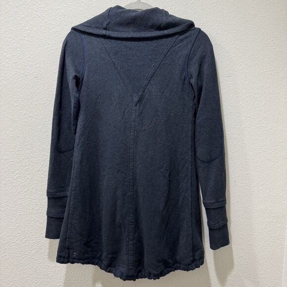 Lululemon Gratitude Wrap Jacket Lined Cotton Double Breast Ribbed Navy Size 2 - Picture 7 of 9